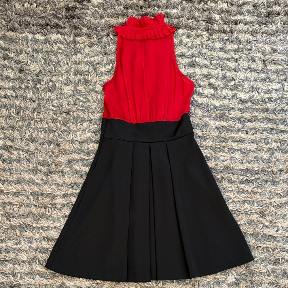 AUW Stylish Red and Black Cocktail Dress Size S - Picture 2 of 4
